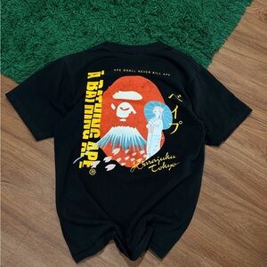 A Bathing Ape Japan Mt. Fuji Graphic Tee – Black – Small – PreOwned
